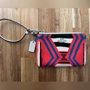 Multicolored Coach Wristlet NEVER USED